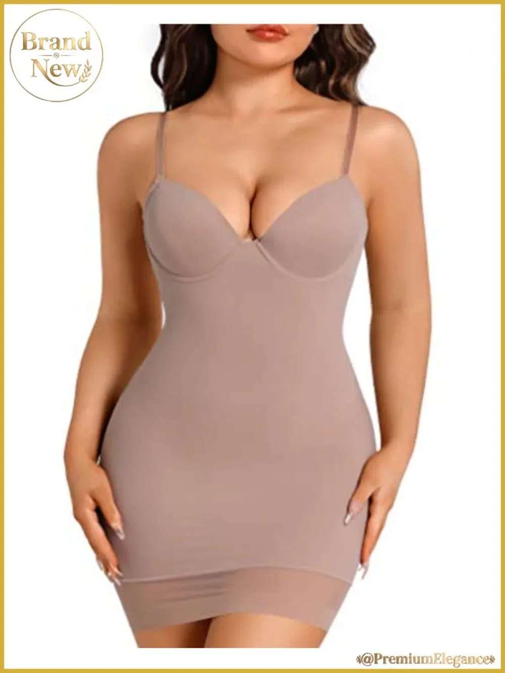 Strapless Shapewear Slip Dress Tummy Control with Built In Bra